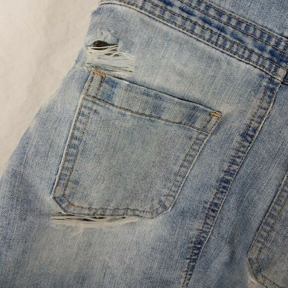 OLD Navy Girls Blue Distressed Denim Bib Overalls Dress 2T Toddler - Picture 7 of 11